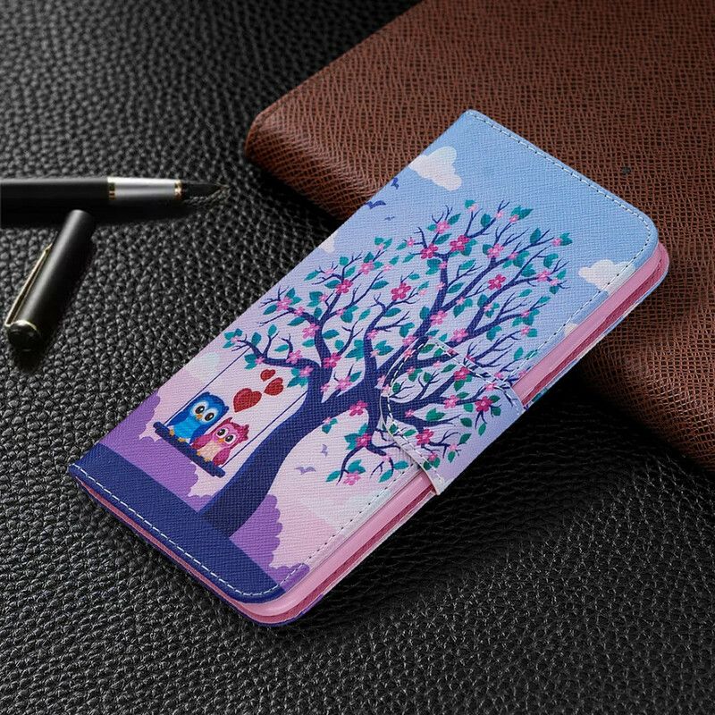 Flip Cover Xiaomi Redmi Note 9 Ugler På Gyngen