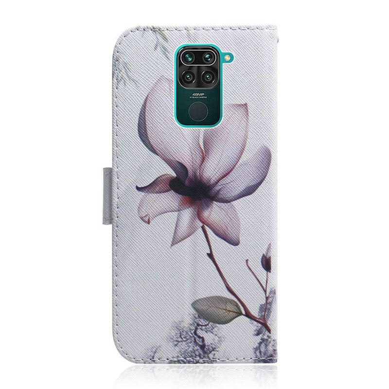 Læder Cover Xiaomi Redmi Note 9 Gammel Rosenblomst