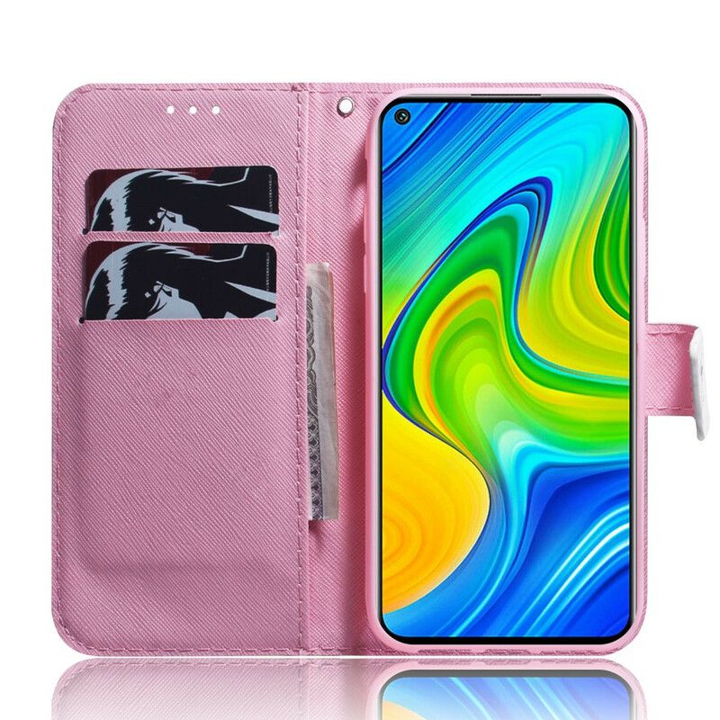 Læder Cover Xiaomi Redmi Note 9 Gammel Rosenblomst