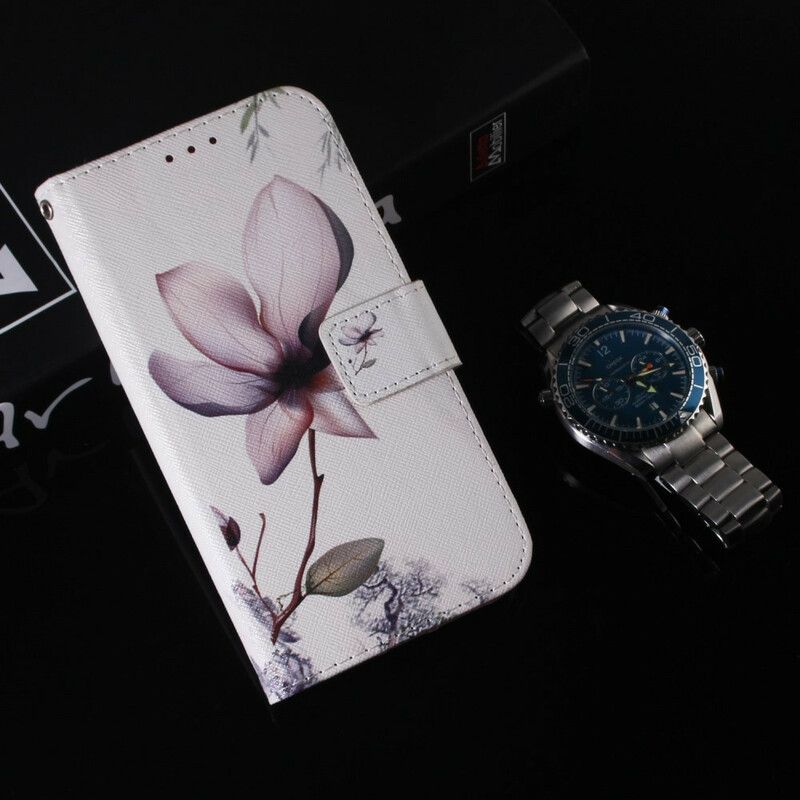 Læder Cover Xiaomi Redmi Note 9 Gammel Rosenblomst