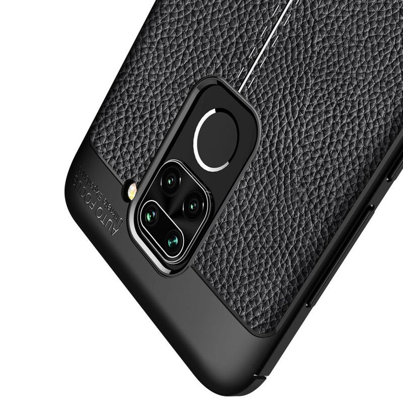 Mobilcover Xiaomi Redmi Note 9 Dobbelt Linje Litchi Læder Effekt