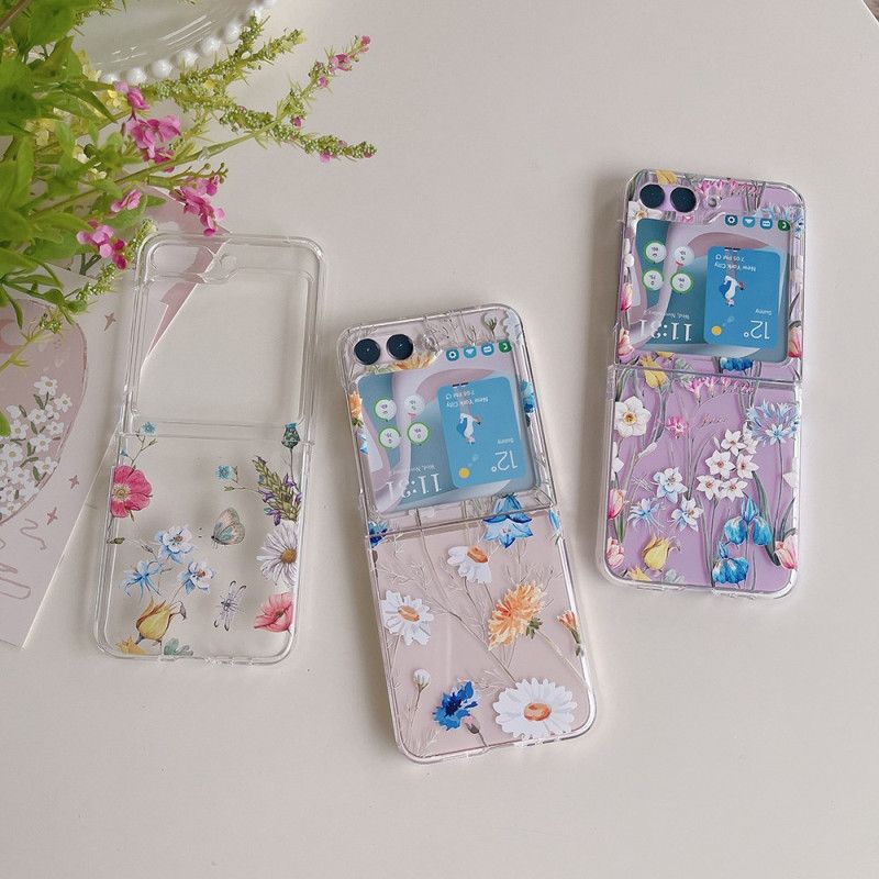 Cover Samsung Galaxy Z Flip 5 Gennemsigtige Fleuretter