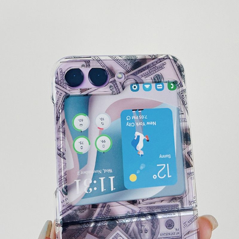 Cover Samsung Galaxy Z Flip 5 Gennemsigtige Penge Penge