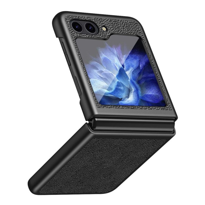 Cover Samsung Galaxy Z Flip 5 Klassisk Litchi Imiteret Læder