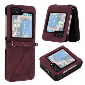 Cover Samsung Galaxy Z Flip 5 Kunstlædertrekanter