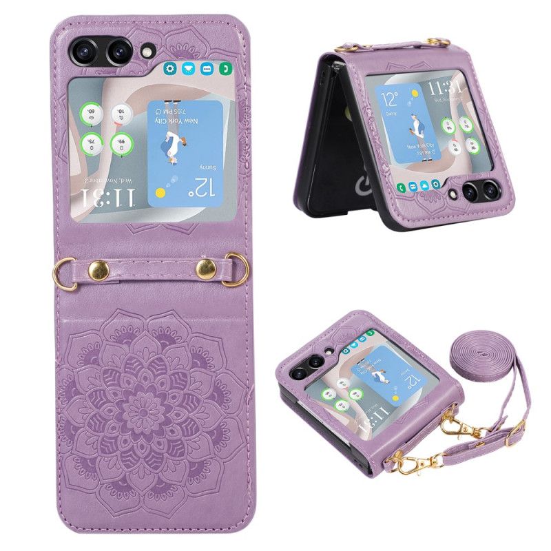 Cover Samsung Galaxy Z Flip 5 Mandala Med Skulderrem