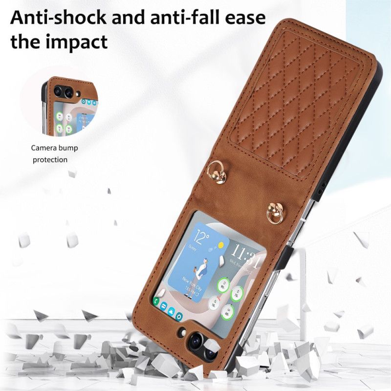 Cover Samsung Galaxy Z Flip 5 Polstret Med Skulderrem