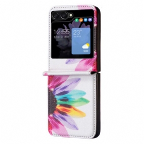 Cover Samsung Galaxy Z Flip 5 Telefon Etui Akvarelblomst