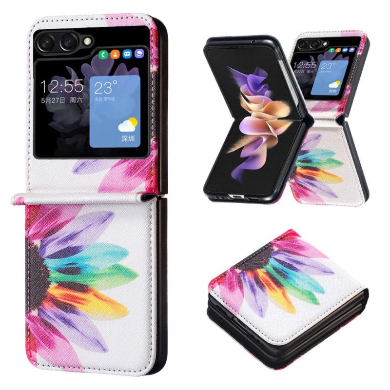 Cover Samsung Galaxy Z Flip 5 Telefon Etui Akvarelblomst