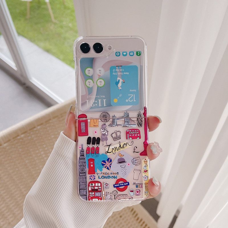 Cover Samsung Galaxy Z Flip 5 Telefon Etui Gennemsigtigt London