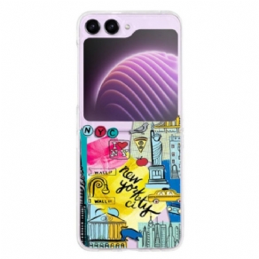 Cover Samsung Galaxy Z Flip 5 Telefon Etui Gennemsigtigt New York