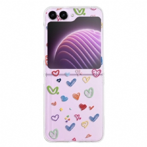 Cover Til Samsung Galaxy Z Flip 5 Gennemsigtige Hjerter