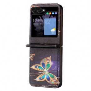 Cover Til Samsung Galaxy Z Flip 5 Gyldne Sommerfugle