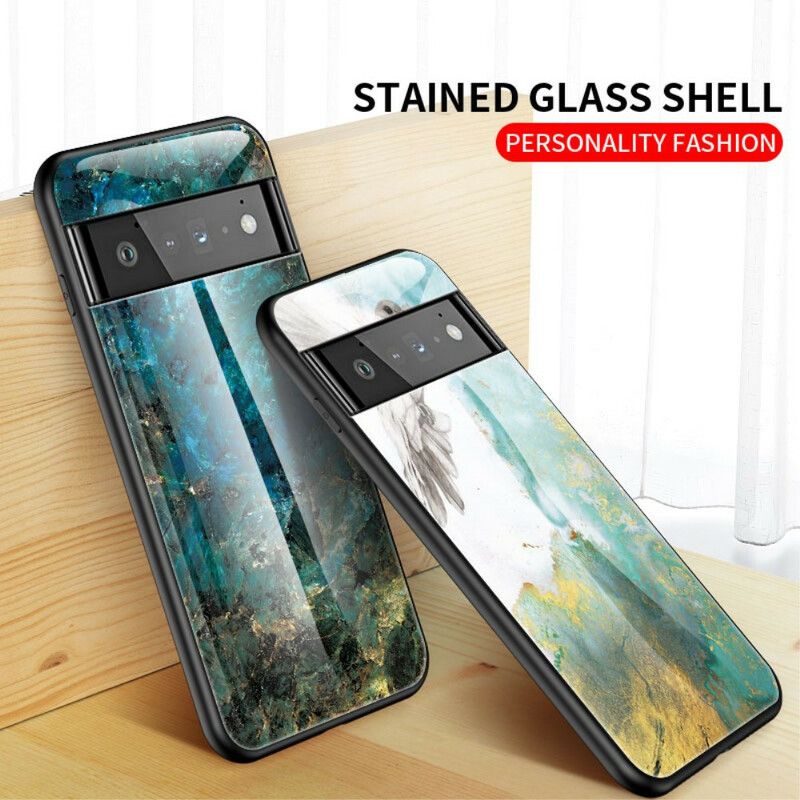 Cover Google Pixel 6 Pro Marmor Hærdet Glas