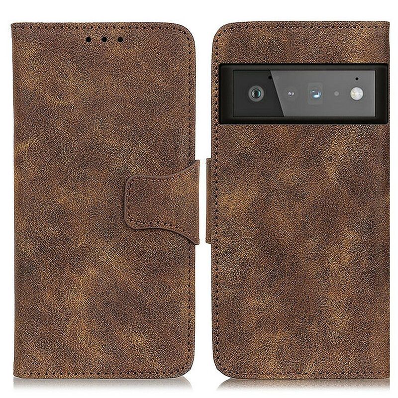 Flip Cover Google Pixel 6 Pro Læder Cover Vintage Dobbeltsidet Magnetklap