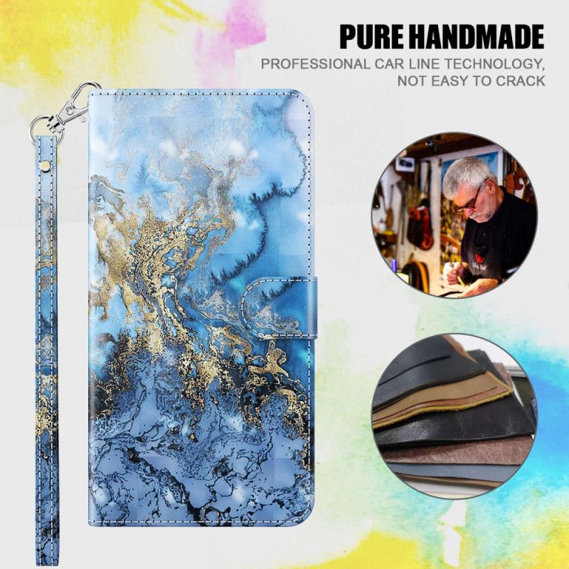 Flip Cover Google Pixel 6 Pro Light Spot Marble Design Med Nøglebånd