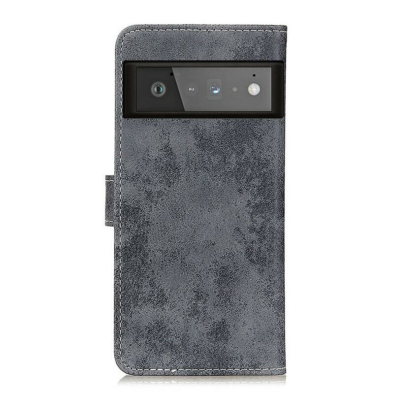 Flip Cover Google Pixel 6 Pro Vintage Lædereffekt