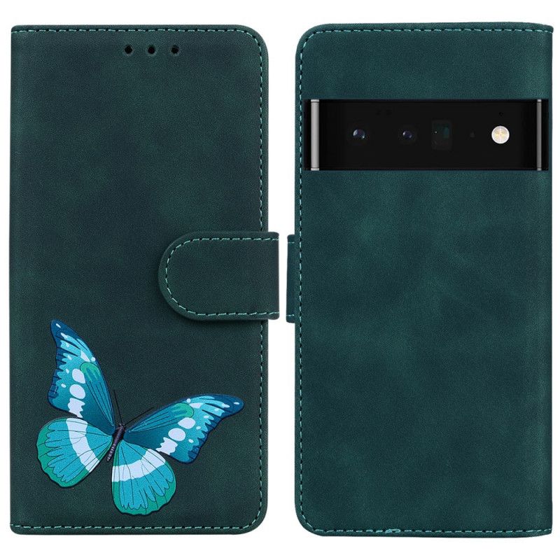 Læder Cover Google Pixel 6 Pro Butterfly Skin-touch