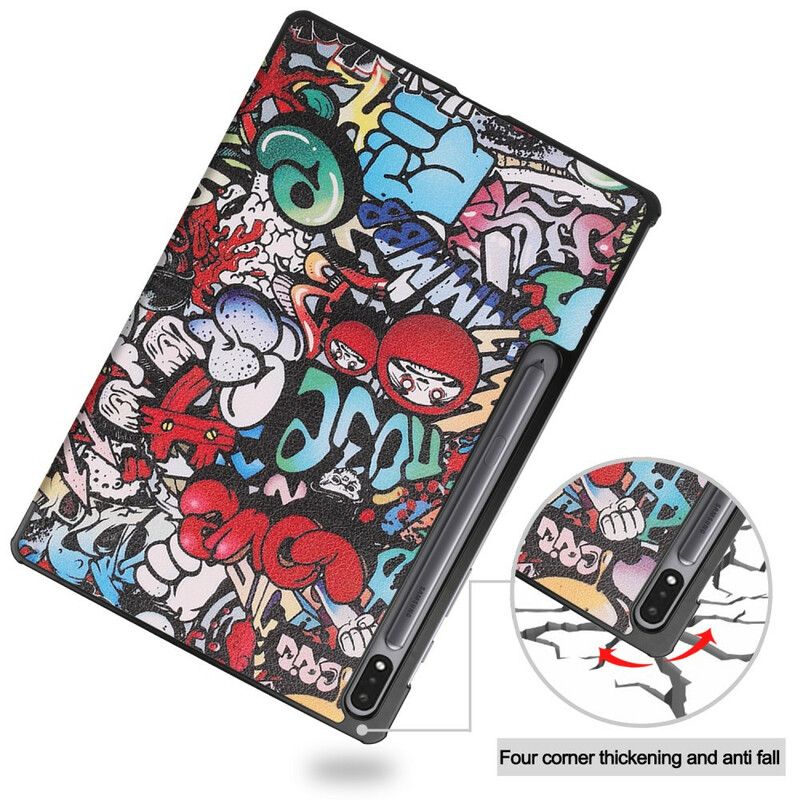 Cover Samsung Galaxy Tab S7 Plus / Tab S8 Plus Forbedret Graffiti