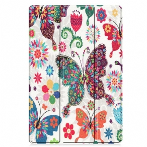 Cover Samsung Galaxy Tab S7 Plus / Tab S8 Plus Forstærkede Sommerfugle Og Blomster