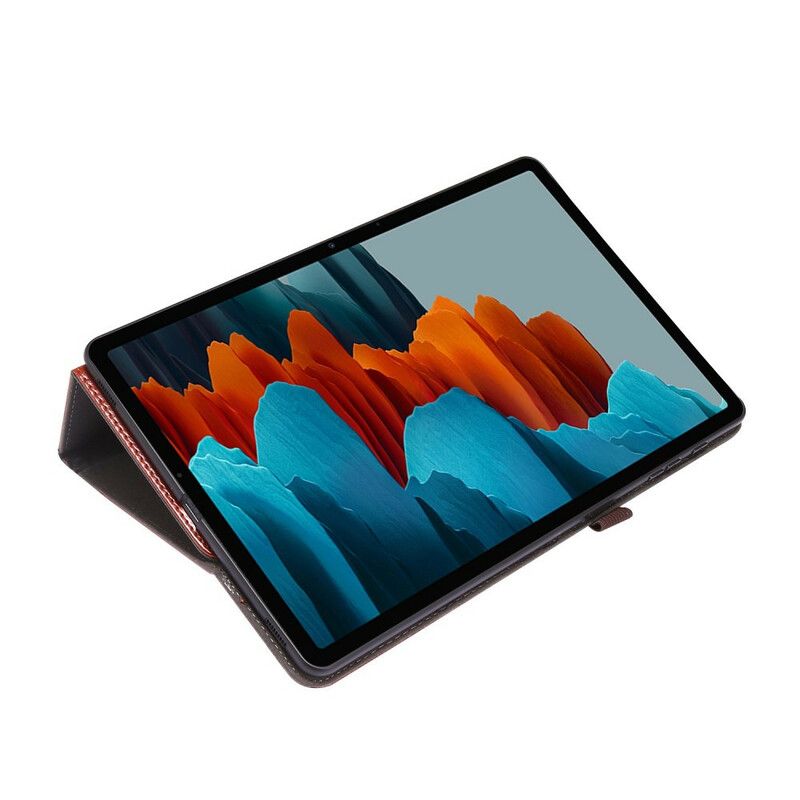 Etui Samsung Galaxy Tab S7 Plus / Tab S8 Plus 2 Skodder I Imiteret Læder