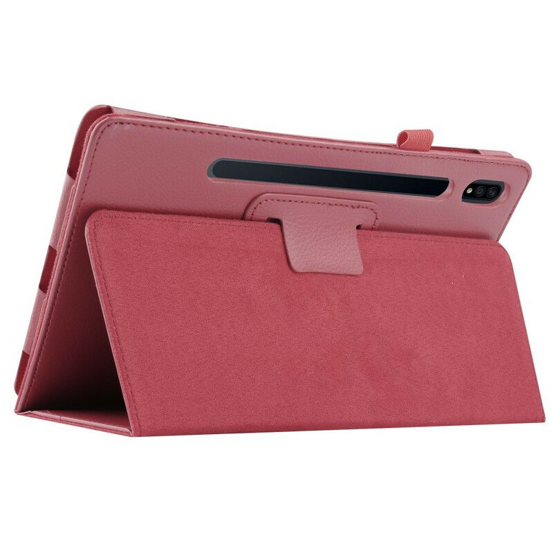 Etui Samsung Galaxy Tab S7 Plus / Tab S8 Plus Faux Læder Litchi