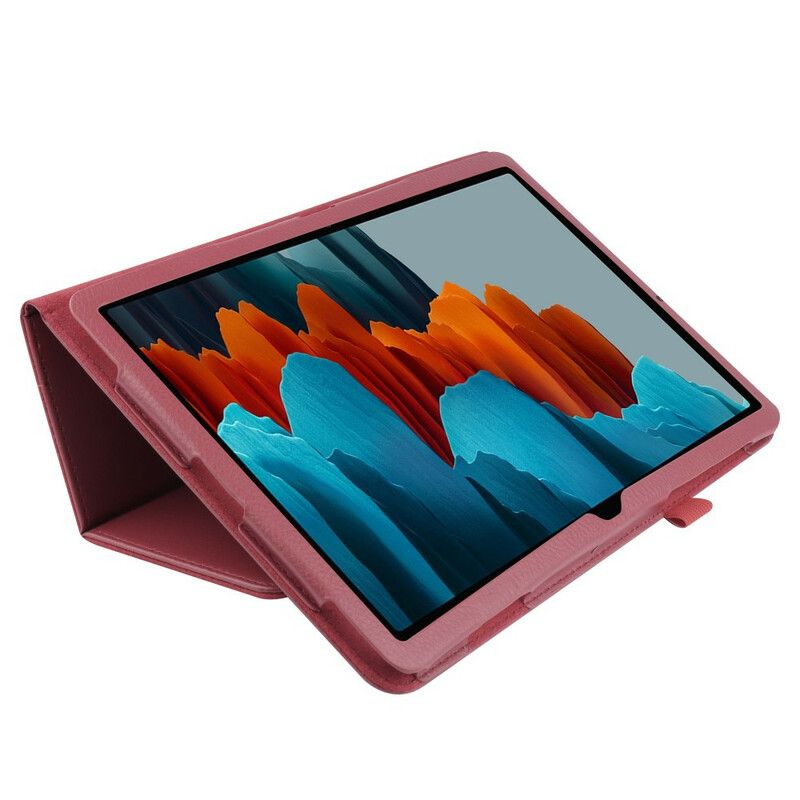 Etui Samsung Galaxy Tab S7 Plus / Tab S8 Plus Faux Læder Litchi