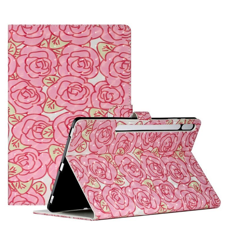 Flip Cover Samsung Galaxy Tab S7 Plus / Tab S8 Plus Blomster