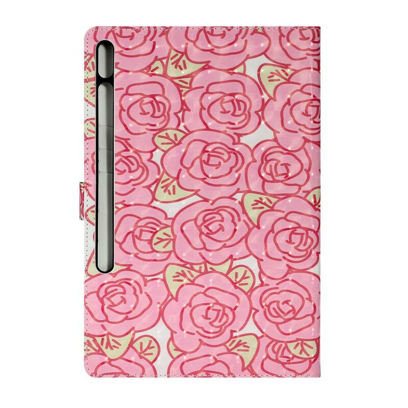 Flip Cover Samsung Galaxy Tab S7 Plus / Tab S8 Plus Blomster