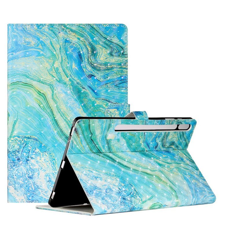 Flip Cover Samsung Galaxy Tab S7 Plus / Tab S8 Plus Grøn Bølge