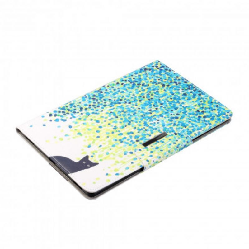 Læder Cover Samsung Galaxy Tab S7 Plus / Tab S8 Plus Sort Kat