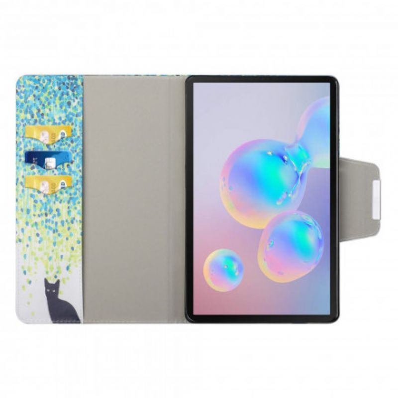 Læder Cover Samsung Galaxy Tab S7 Plus / Tab S8 Plus Sort Kat