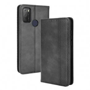 Cover Alcatel 1S / 3L (2021) Flip Cover Vintage Stiliseret Lædereffekt