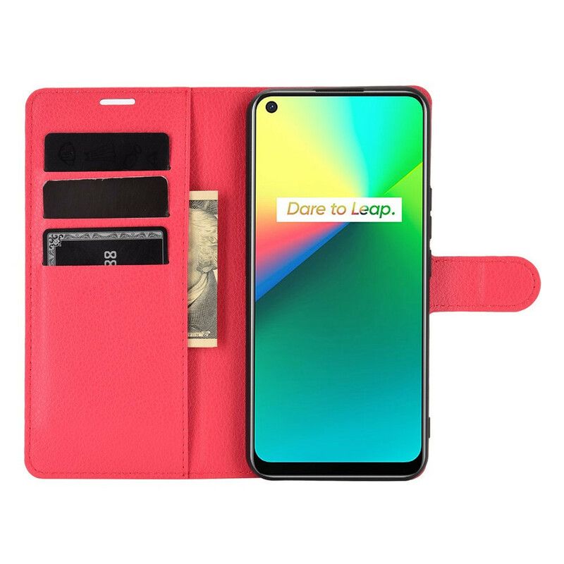 Flip Cover Realme 7i Klassisk Litchi-effekt