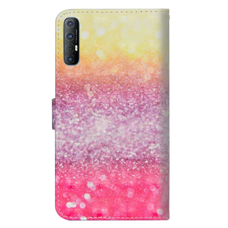 Flip Cover Oppo Find X2 Neo Magenta Glitter Gradient