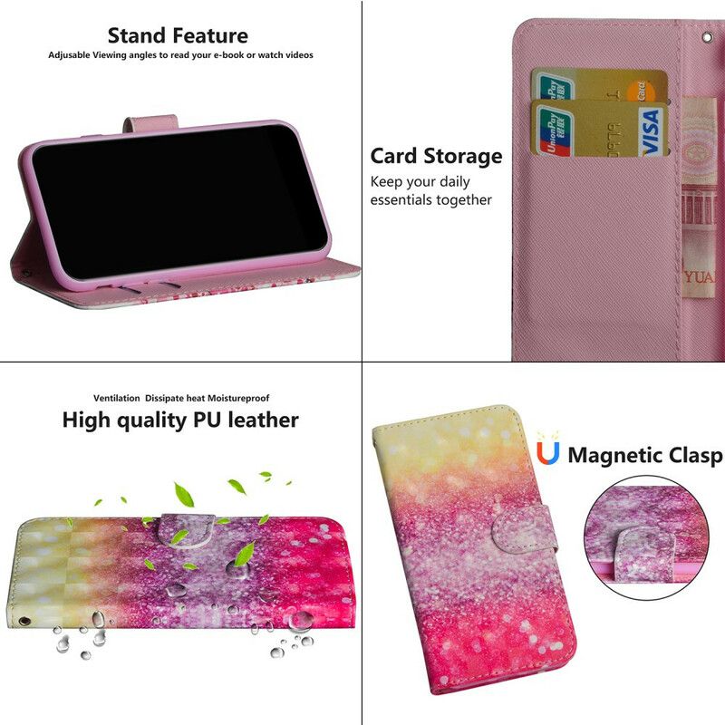 Flip Cover Oppo Find X2 Neo Magenta Glitter Gradient