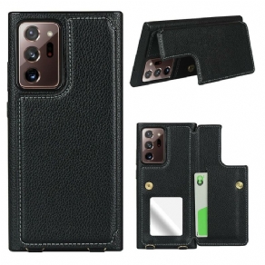 Cover Samsung Galaxy Note 20 Ultra Litchi Læder Kortholder Stativ