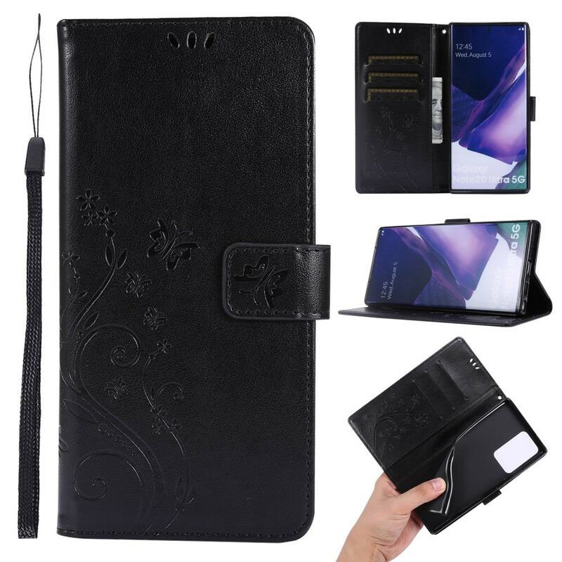 Flip Cover Samsung Galaxy Note 20 Ultra Sommerfugle I Vinden