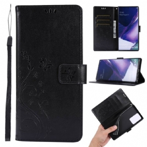 Flip Cover Samsung Galaxy Note 20 Ultra Sommerfugle I Vinden