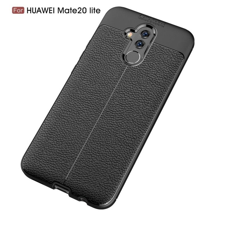 Cover Huawei Mate 20 Lite Dobbelt Linje Litchi Læder Effekt