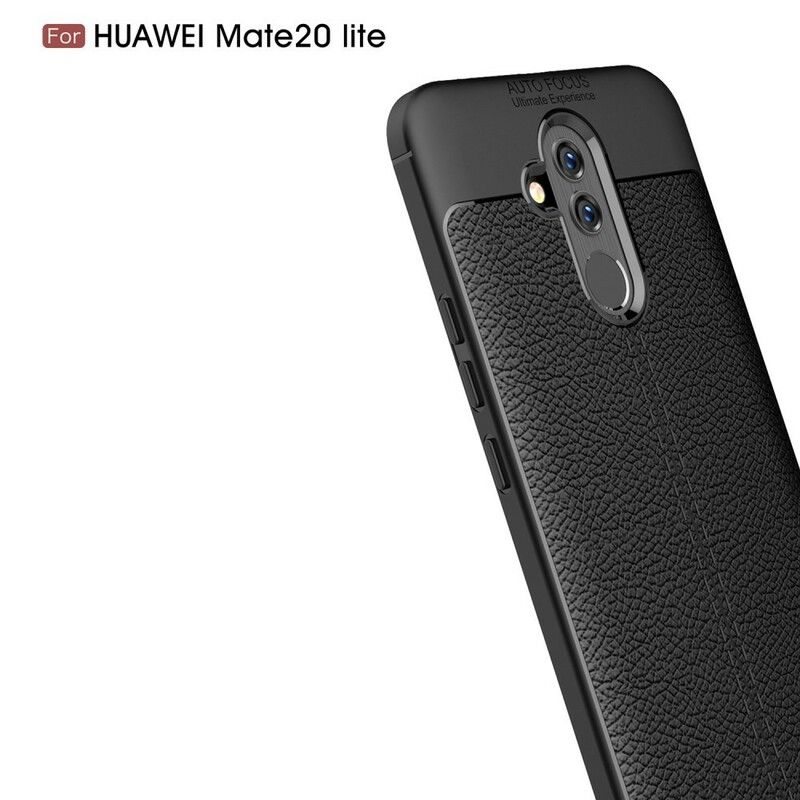 Cover Huawei Mate 20 Lite Dobbelt Linje Litchi Læder Effekt