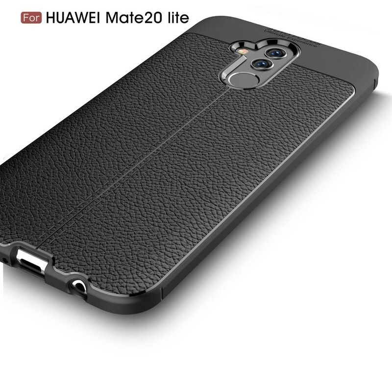 Cover Huawei Mate 20 Lite Dobbelt Linje Litchi Læder Effekt