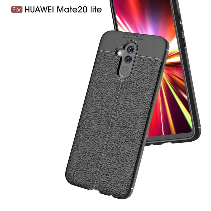 Cover Huawei Mate 20 Lite Dobbelt Linje Litchi Læder Effekt