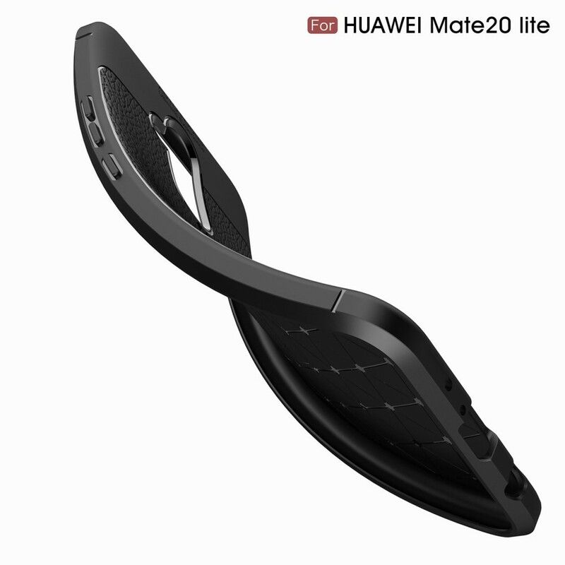 Cover Huawei Mate 20 Lite Dobbelt Linje Litchi Læder Effekt