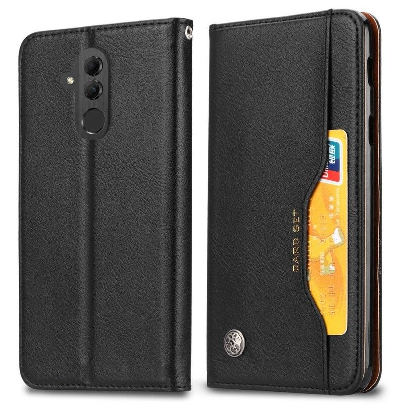 Cover Huawei Mate 20 Lite Flip Cover Faux Læder Kortholder