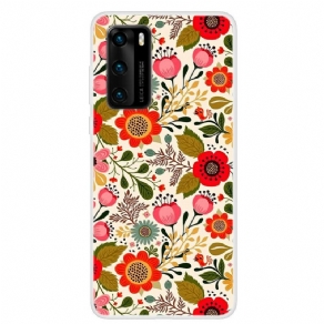 Cover Huawei P40 Blomstertapet