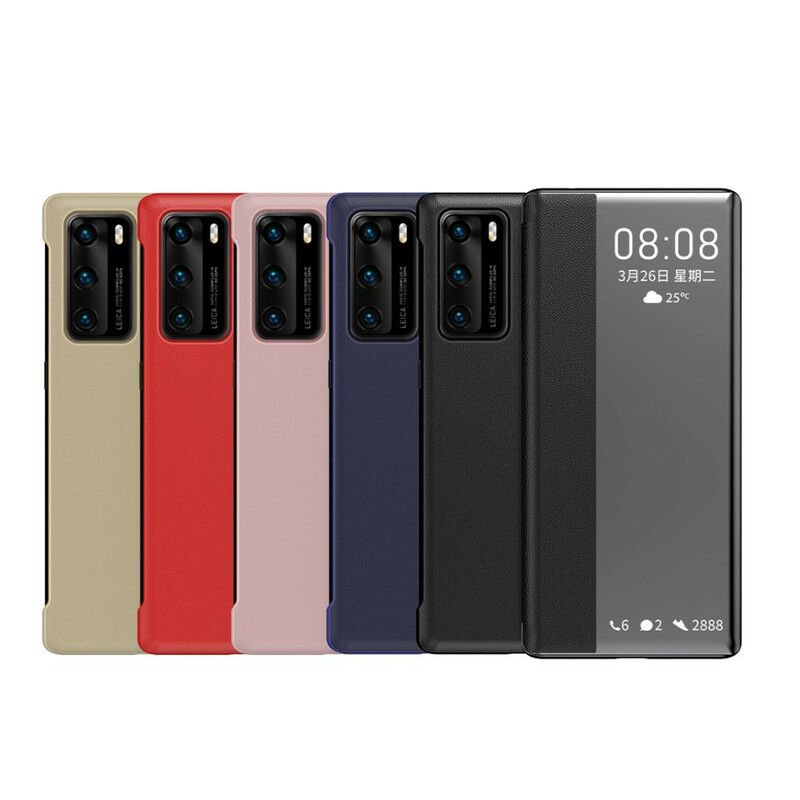 Cover Huawei P40 Imiteret Lædervindue