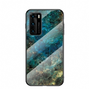 Cover Huawei P40 Premium Farver Hærdet Glas