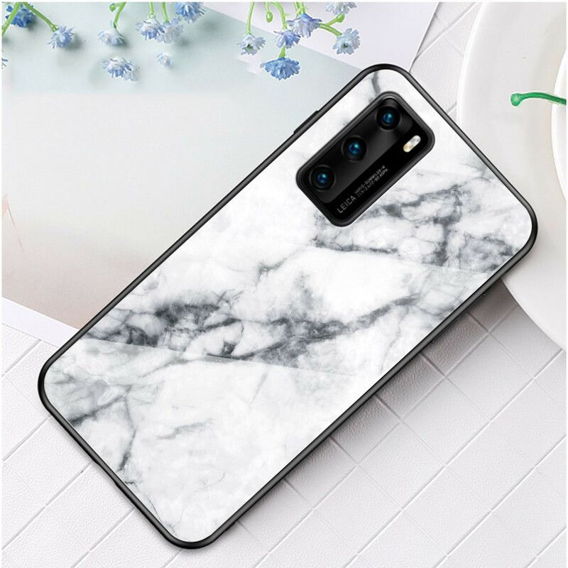 Cover Huawei P40 Premium Farver Hærdet Glas