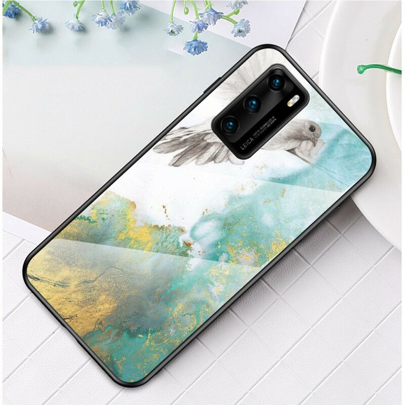 Cover Huawei P40 Premium Farver Hærdet Glas